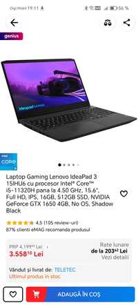 Laptop Gaming Lenovo IdeaPad 3 15IHU6