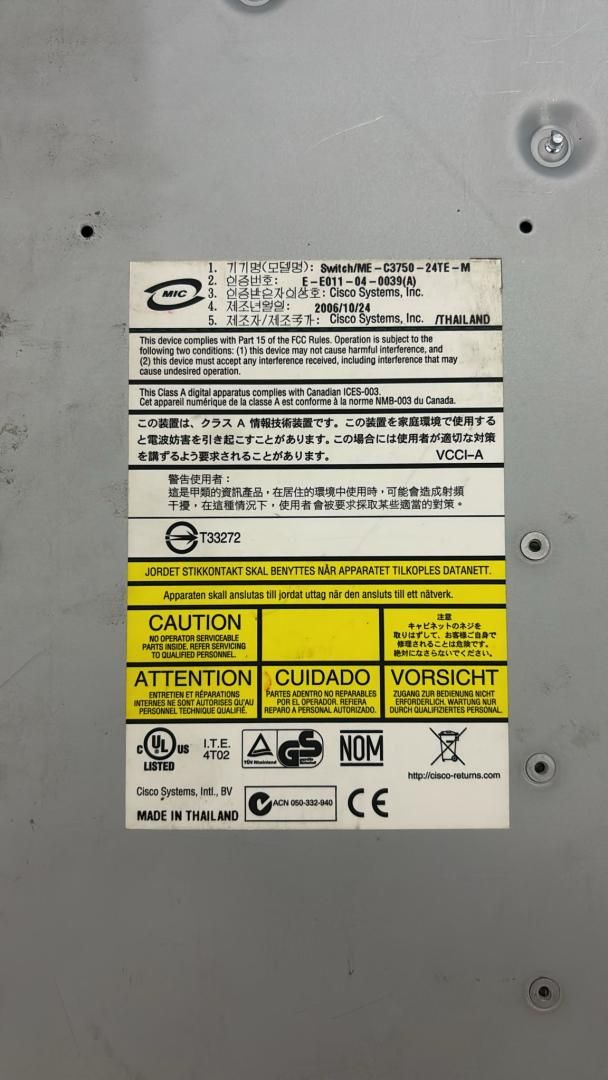 Cisco ME-C3750-24TE-MA -N2-
