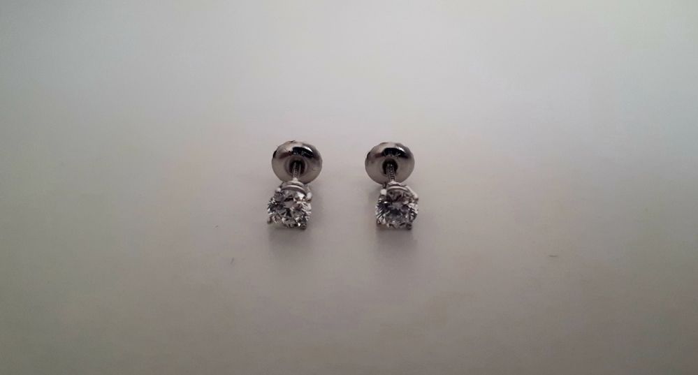 Cercei cu Diamante Aur Alb 14k 0.50 Ct Claritate SI1 Culoare H