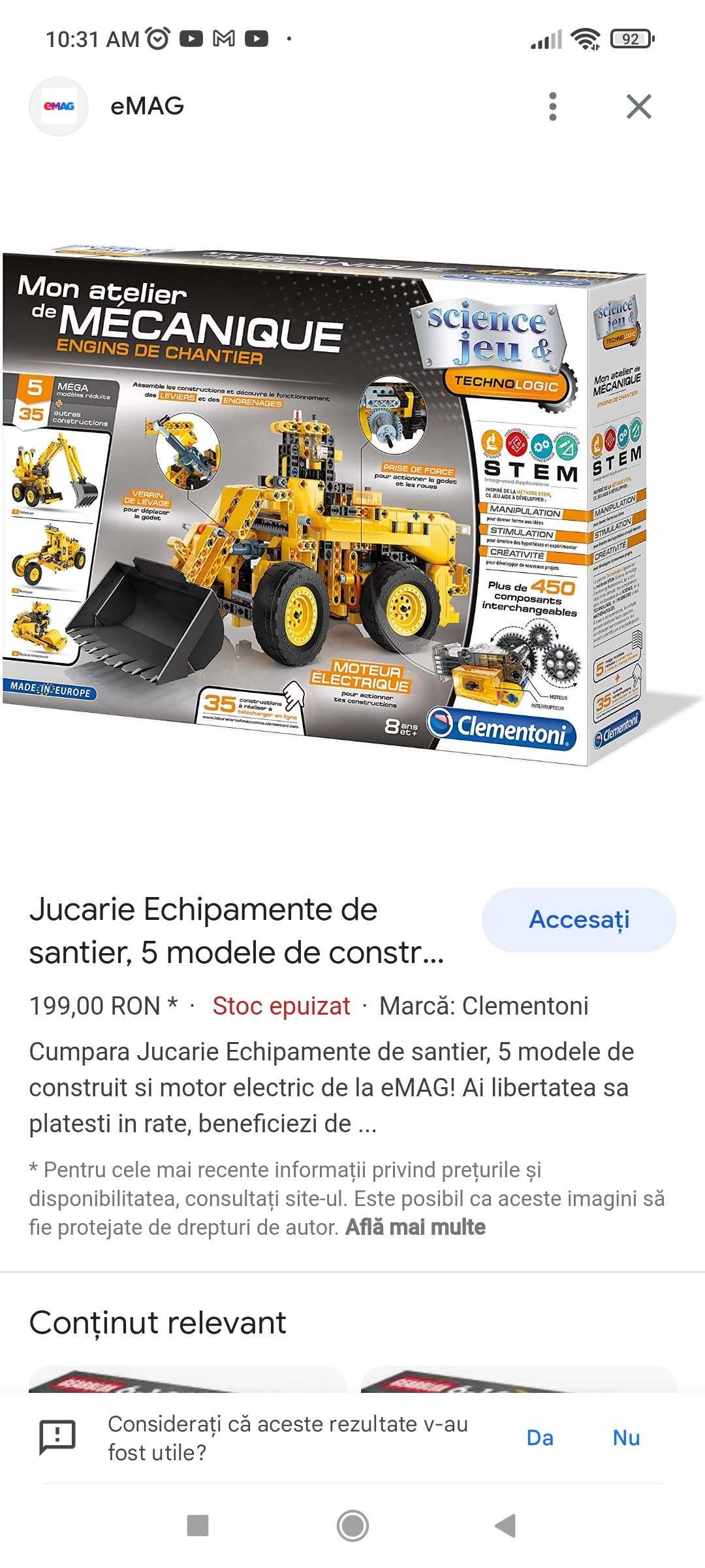 Joc "Echipamente de șantier'