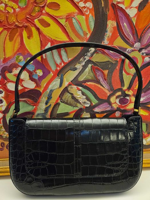 BY FAR MIRANDA croco embossed чанта