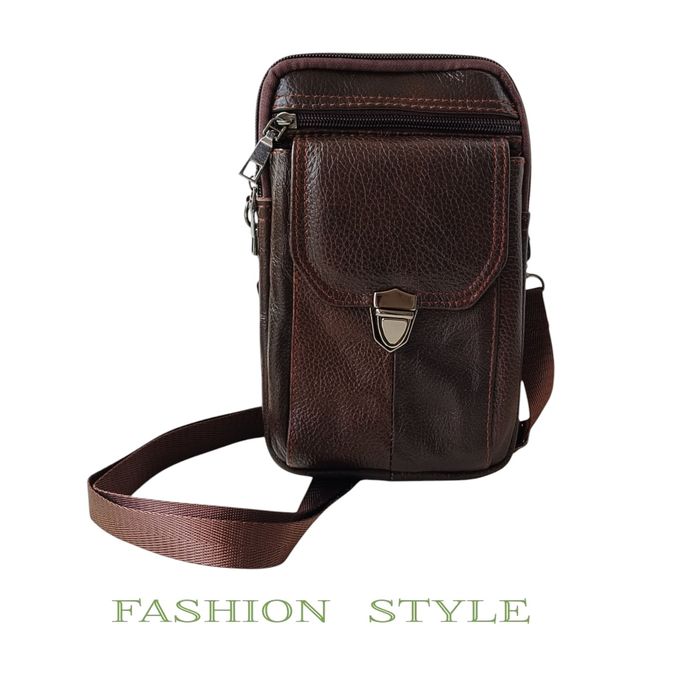 Мъжка чанта за колан и през рамо от естествена кожа