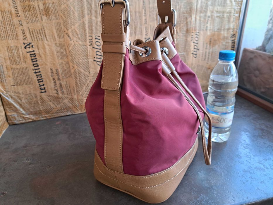 дамска чанта Navyboot /тъмно червено,торба-естествена кожа,като Нова!