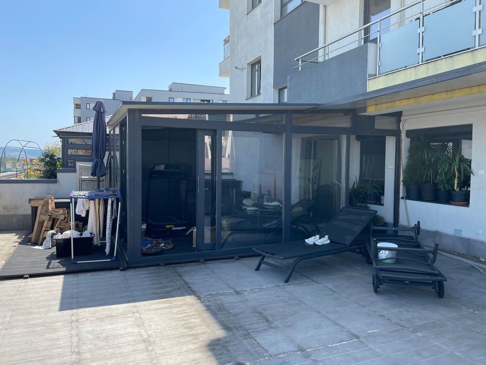 Foisor de lux -aluminiu +sticla securizata