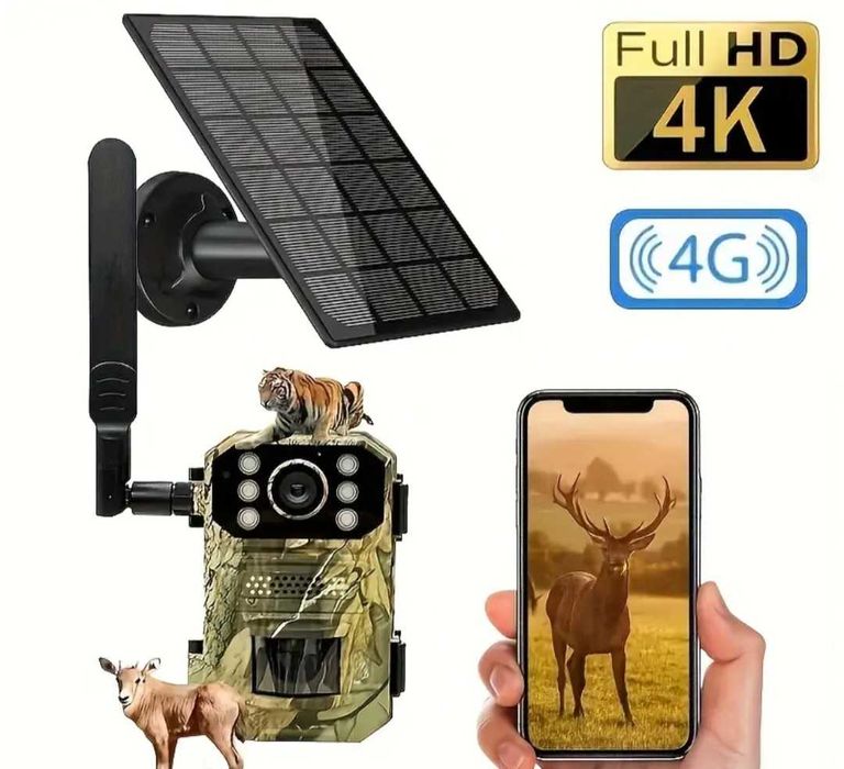 Cameră de supraveghere 4G Solară – Full HD 4K Control de pe Telefon
