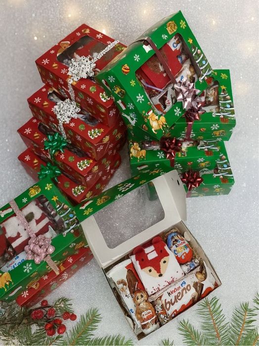 Новогодние подарочные боксы, подарок, новогодние подарки