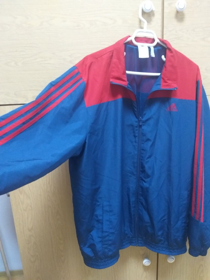 Bluză trening barbati Adidas albastră cu rosu