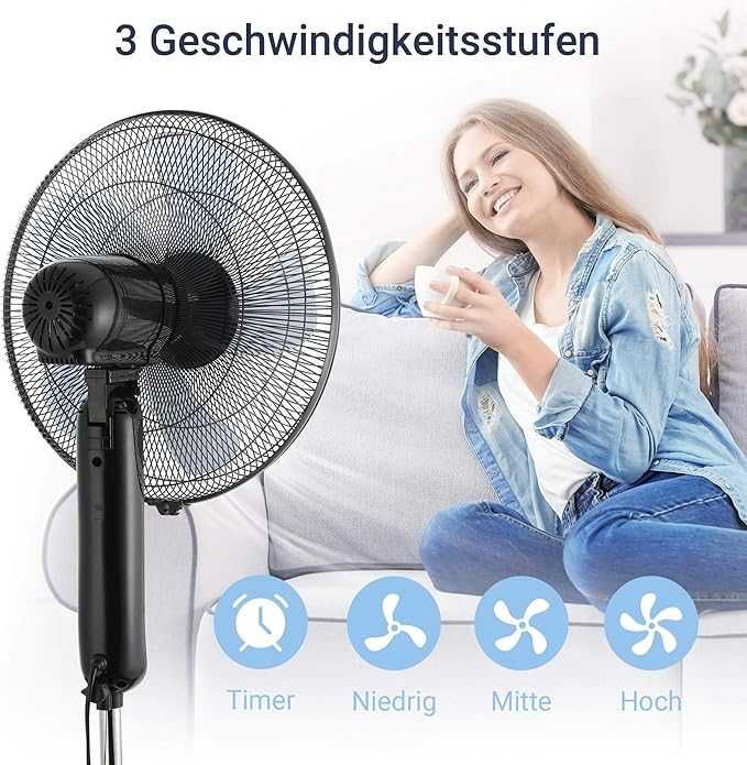 Вентилатор Midea за под, тих с дистанционно управление.