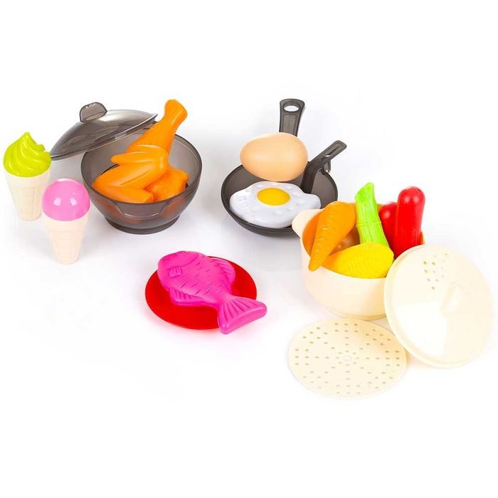 Set jucarie bucatarie 84 cm cu  apa, lumini, sunete si 79 accesorii