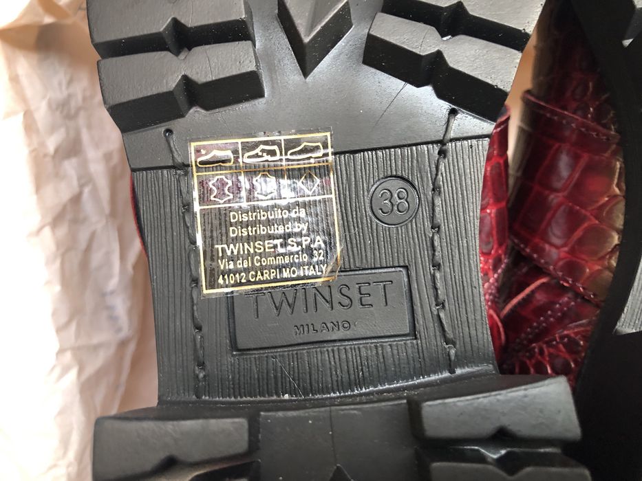 TWINSET Milano Leather Combat Boots ОРИГИНАЛ дамски/боти кубинки - 38