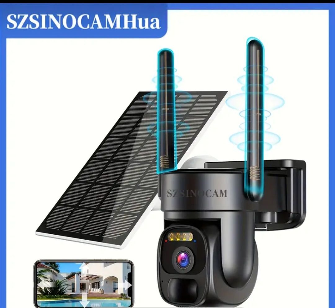 Cameră supraveghere cu panou solar cu cartelă SIM inclusa și card memo