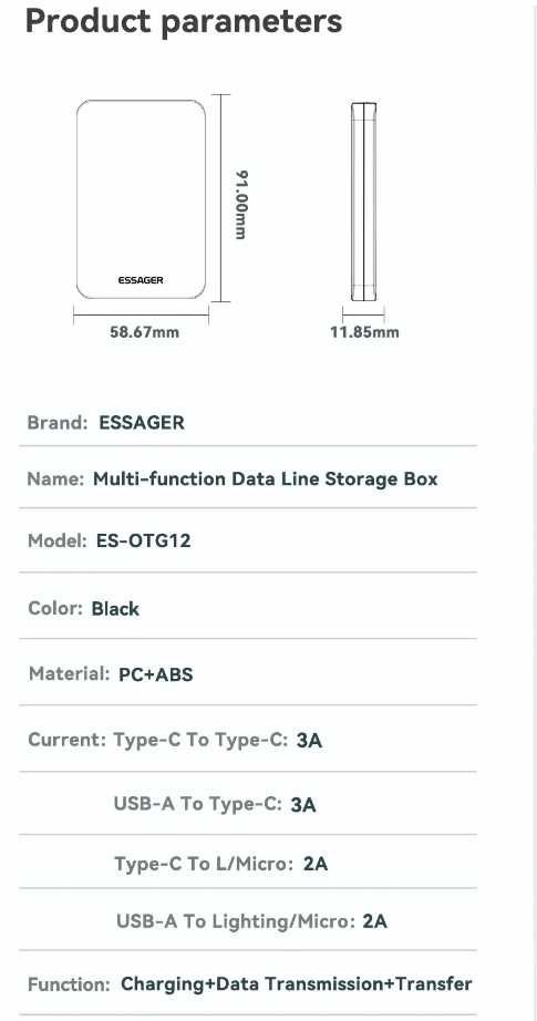 Kit Essager 4in1 FC60W USBC/Lighting/Micro/USBA/USBC/MicroSD/SIM/stand