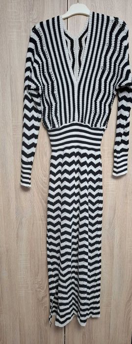 Rochie deosebita de toamna-primavara, alb-negru, universal, Trendyol