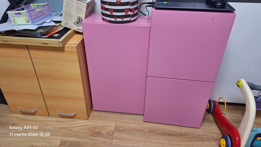 3 bucăți cuburi pal roz  Depozitare diverse