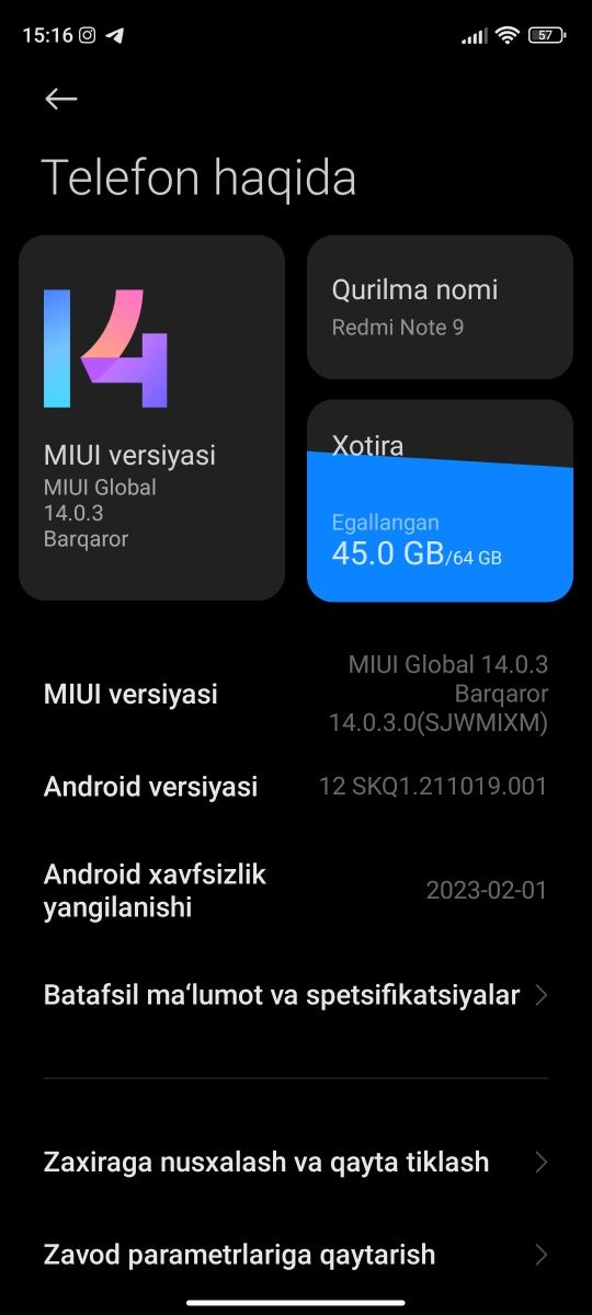 Redmi note 9s 5/64