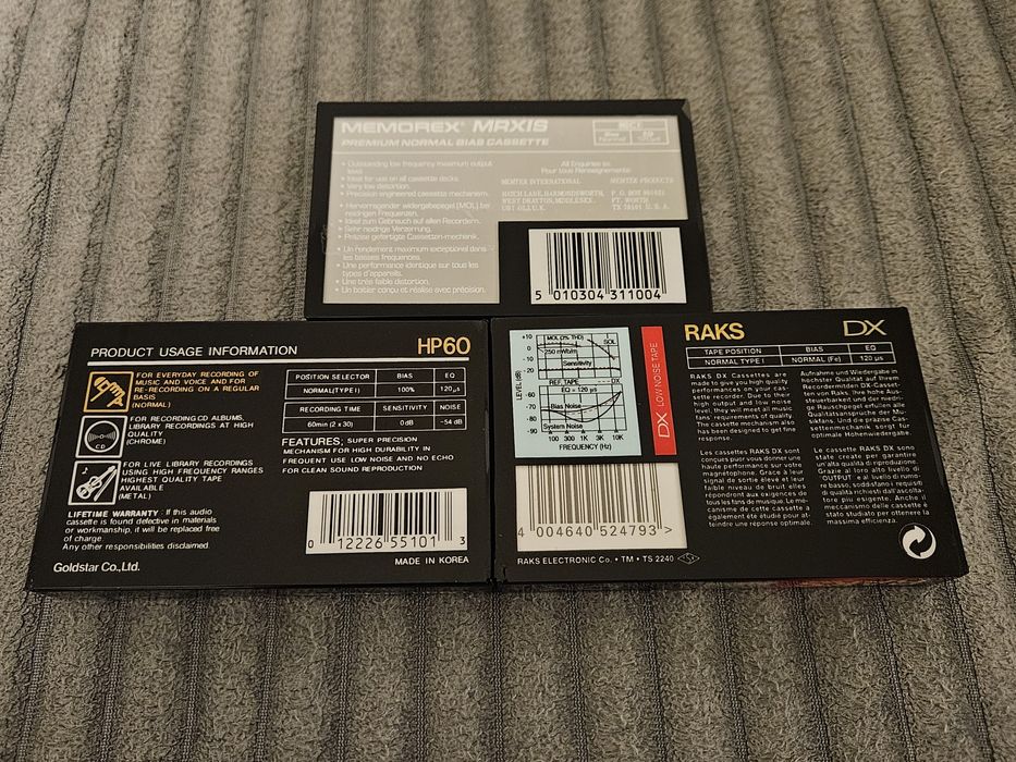 3 Casete audio Memorex RAKS Goldstar