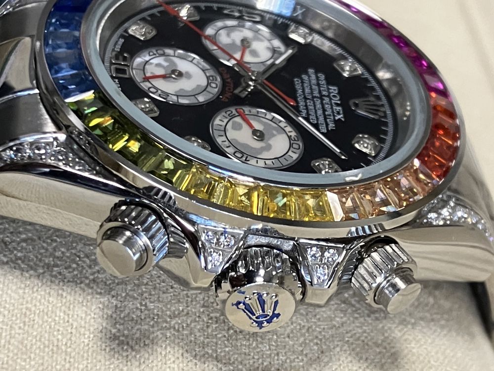 Намаление ! Rolex Custom Diamond  Cosmograph Daytona Rainbow