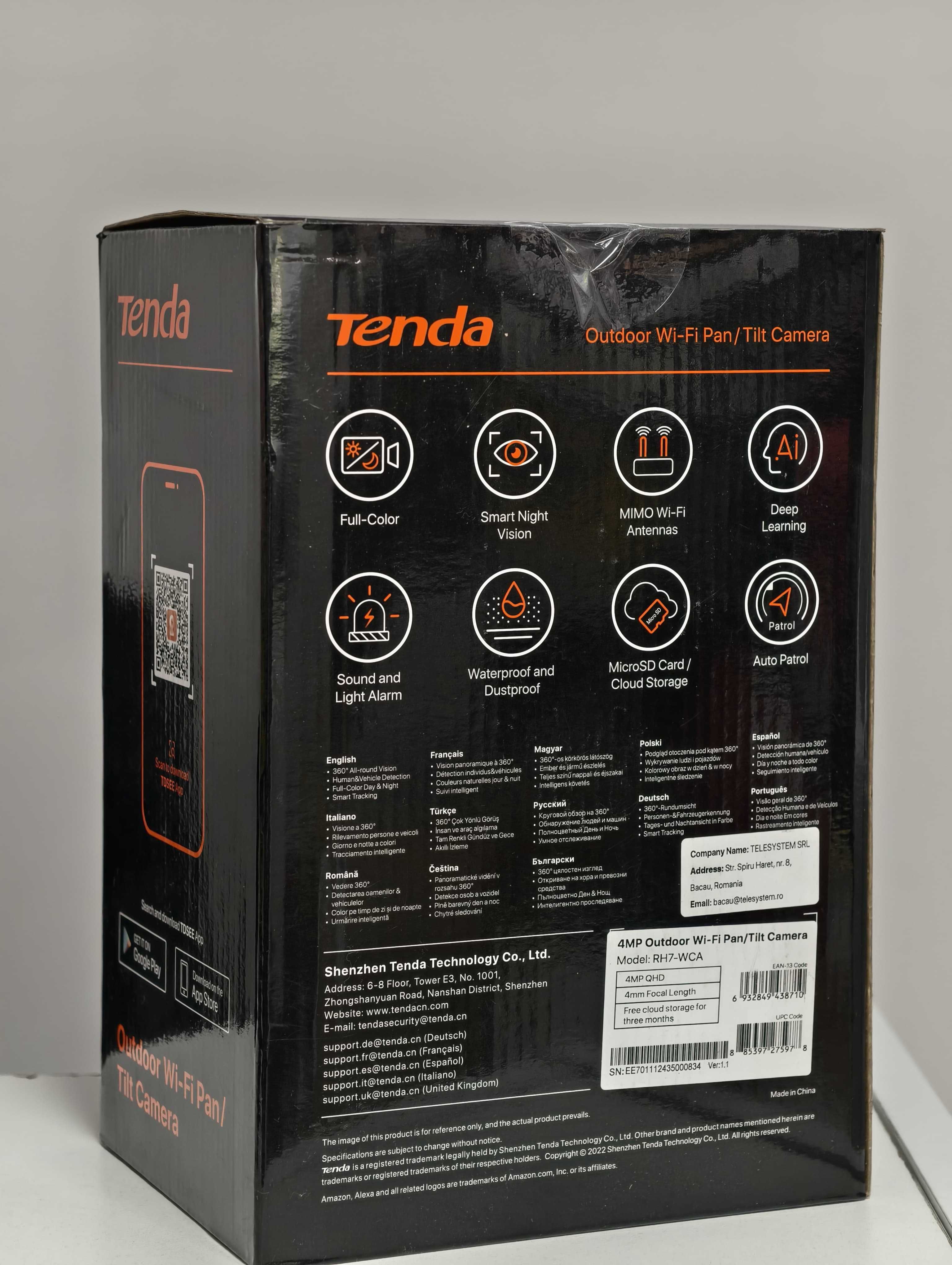 Tenda Pan/Tilt AI 360 Camera 4 Megapixeli
