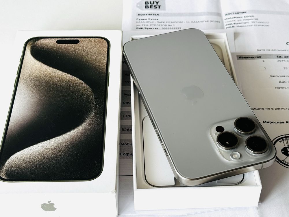 Iphone 15 Pro Max 256GB Natural Titanium Гаранция 6 месеца