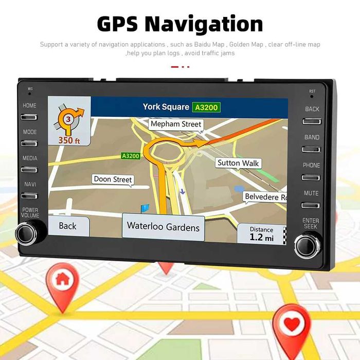 Мултимедия за Toyota Навигация двоeн дин 8" Android YARIS Hilux Corola