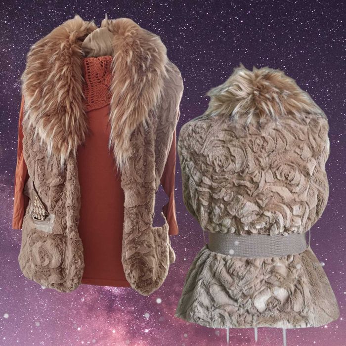 Елек- еко косъм с джобове, подплата и колан