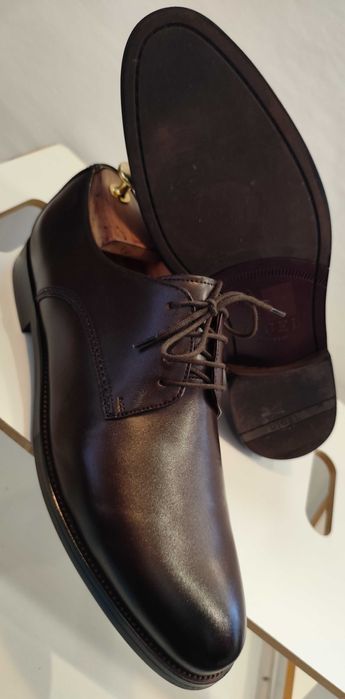 Pantofi derby 42 42.5 43 plain toe DIGEL piele naturala moale maro