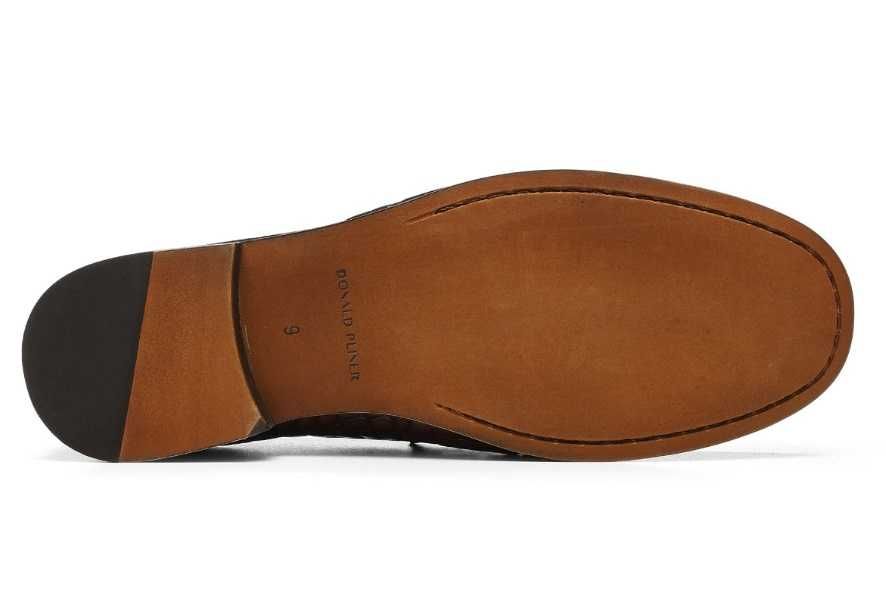Pantofi loafer 45 de lux lucrati manual Donald J Pliner NOU piele nat