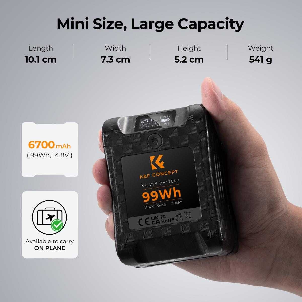 99Wh V Mount батерия K&F Concept