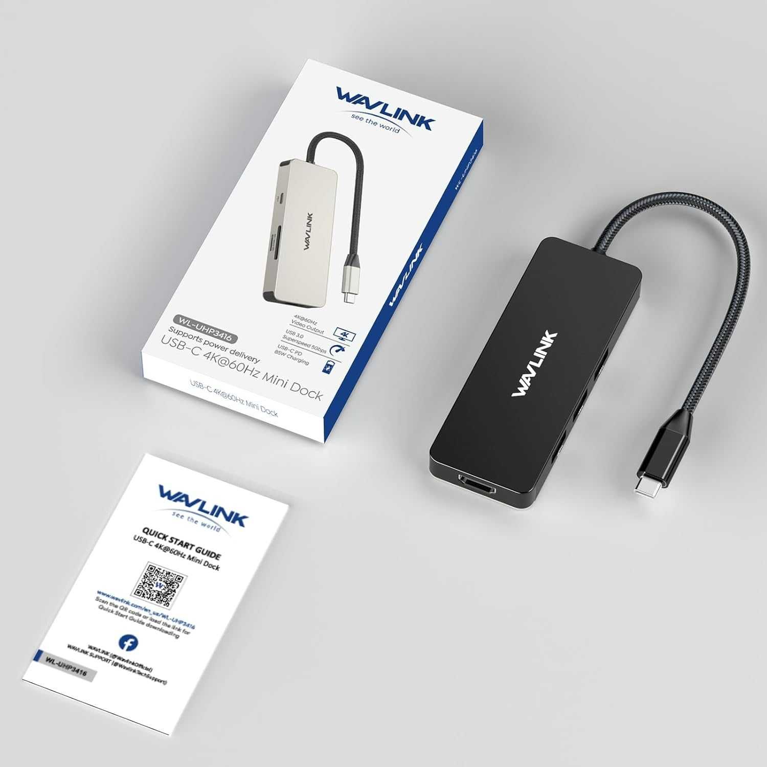 WAVLINK 7-в-1 USB C докинг станция с 4K HDMI, 100W PD, 3x5Gbps USB 3.1