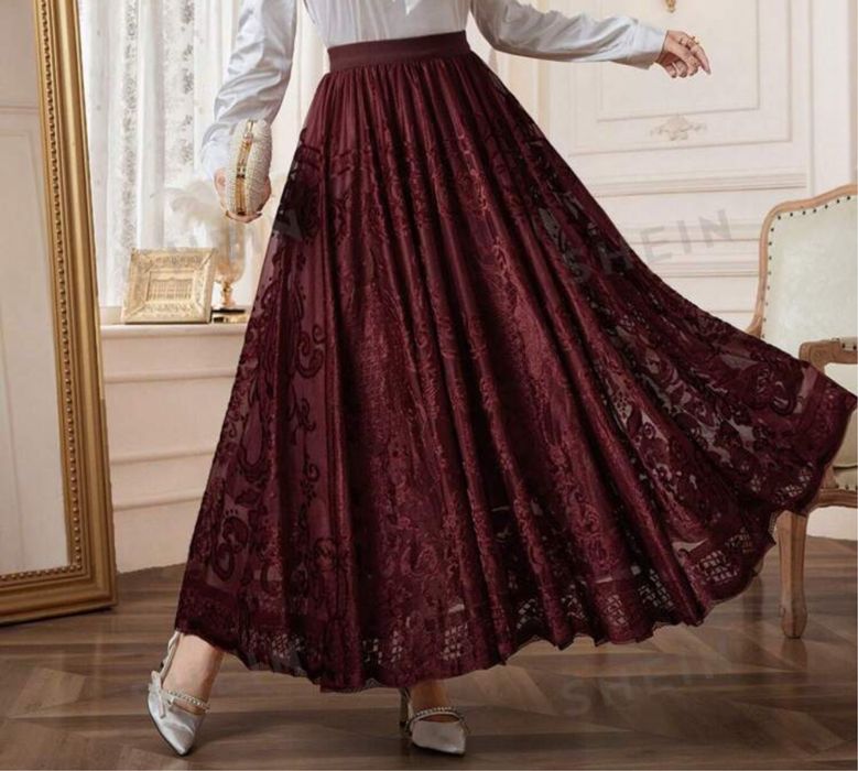 Fusta burgundy, xs-s