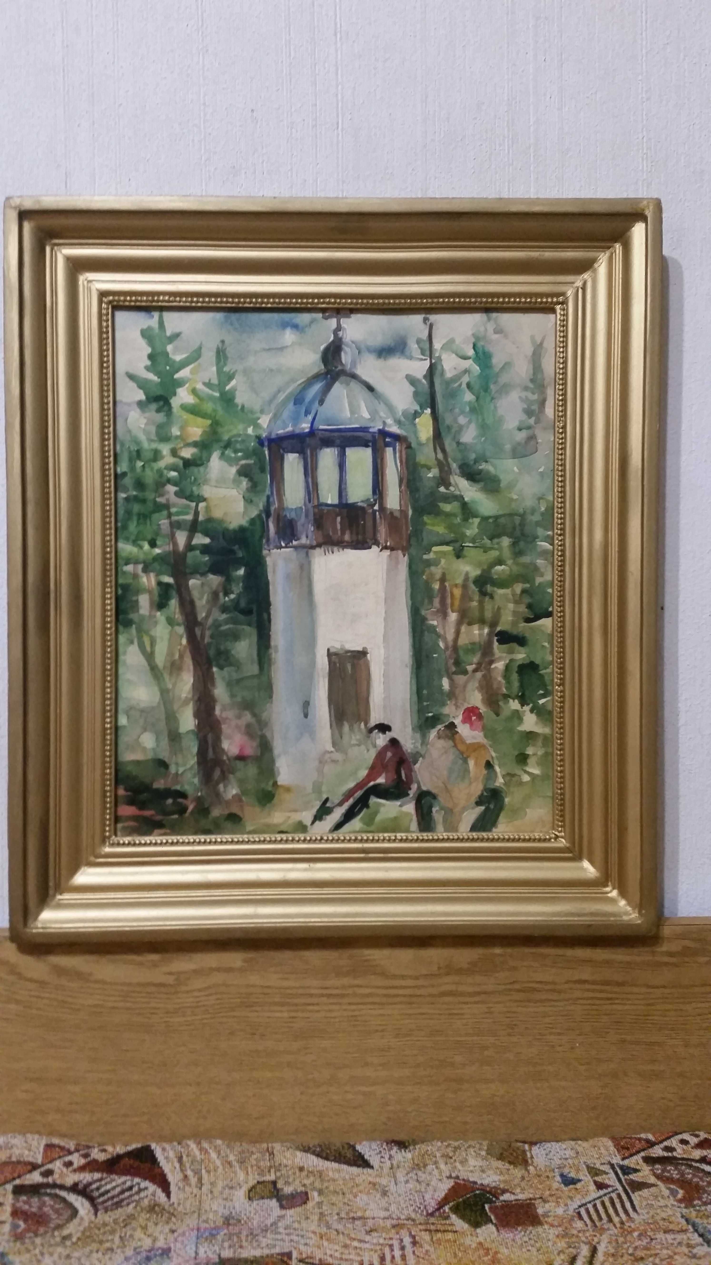 В гората. Красива картина, рисувана с акварел. Само за 29 лева.