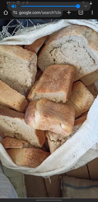 Qotgan non otborniy ichlariga jovob 50 kg  qoplaga solingan