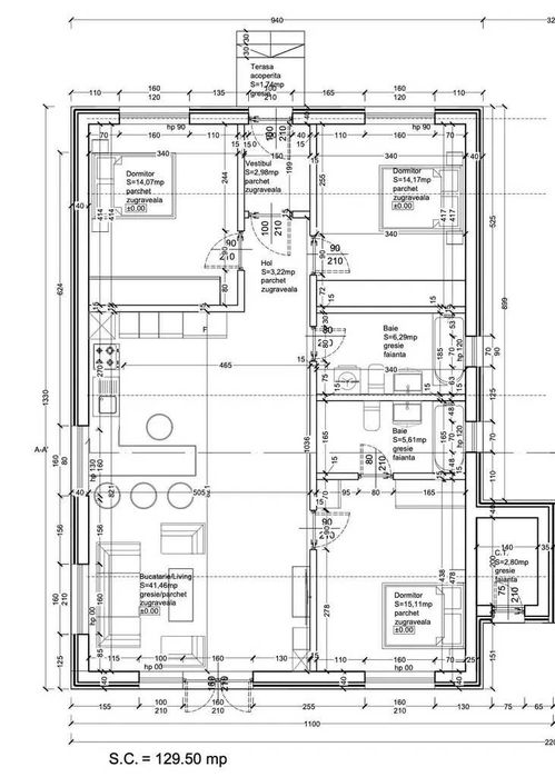 Vilă individuală cu 4 camere, parter, 400 mp teren City Nord Tunari