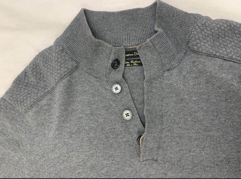 Мужской свитер полувер стойка воротник серый Massimo Dutti