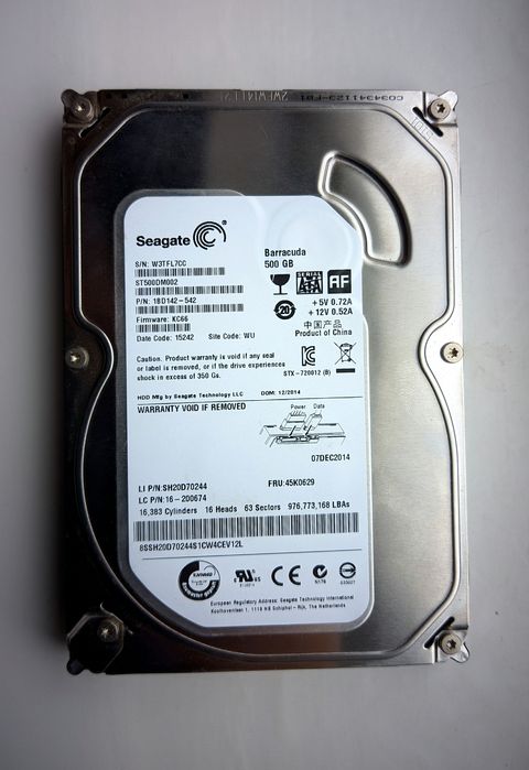 Отдам бесплатно за шоколадку жёсткий диск 500 Гб