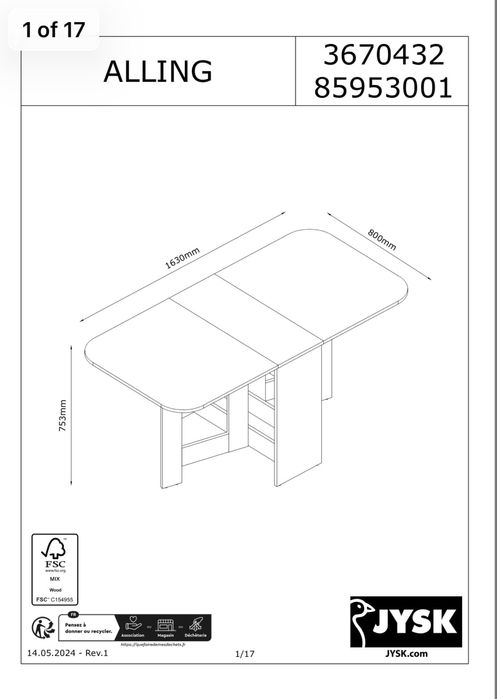 Masă extensibilă 80x100/163