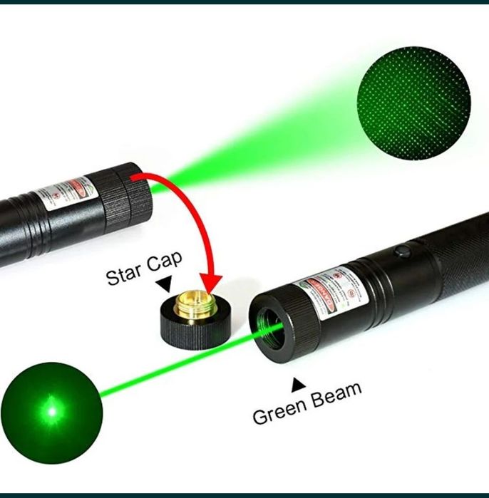 Laser puternic 3D verde . Raza de lumina 10 km, putere 20000mW!