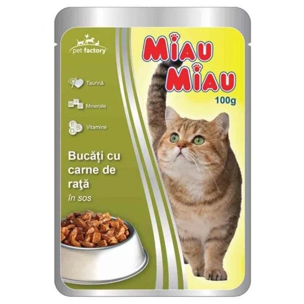 Plicuri MIAU cu iepure sau rata 100 grame, 1,75 en gross, 2,50 la buc.