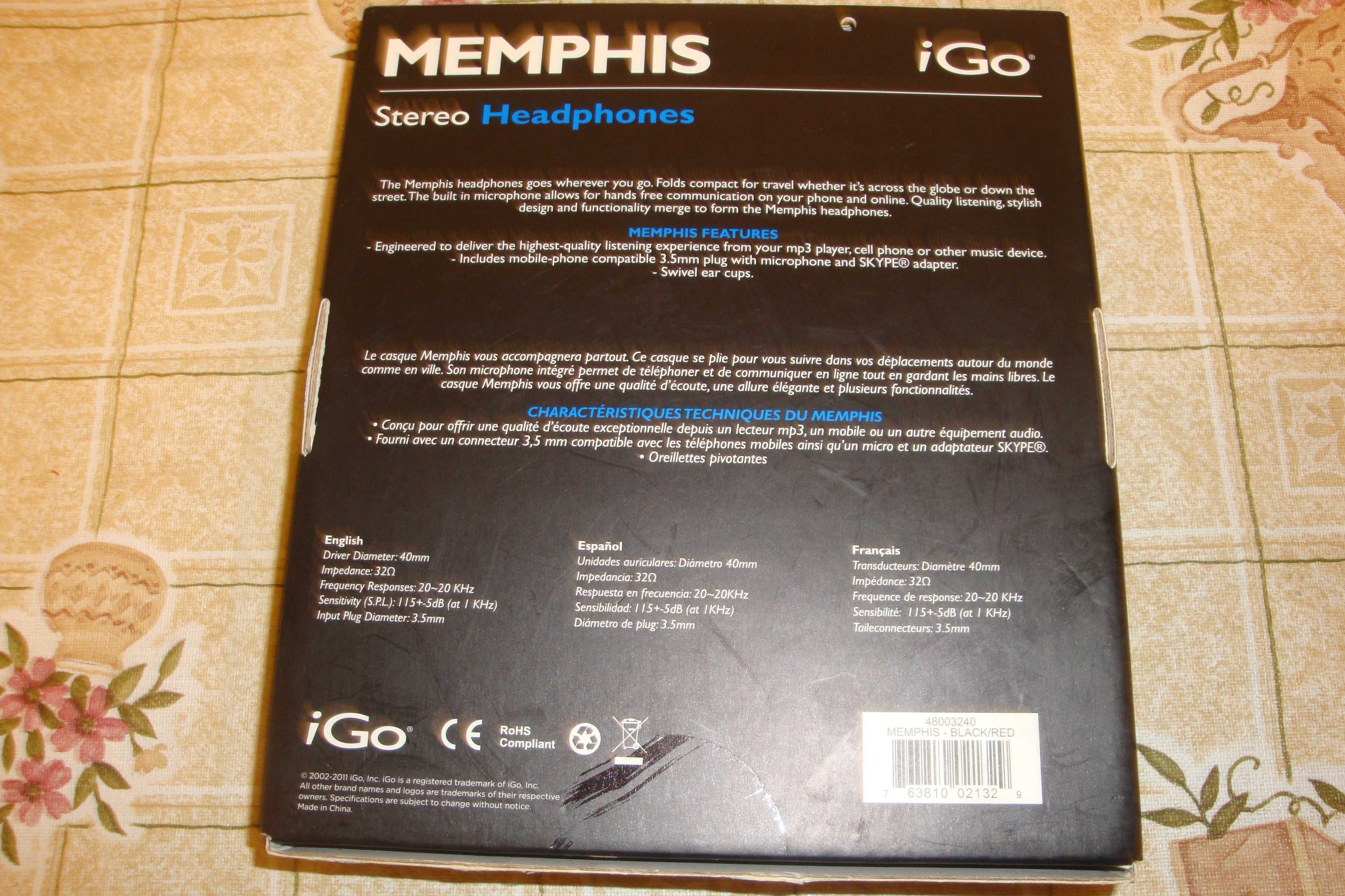 casti audio cu microfon iGO Memphis reglabile mufa jack adaptor PC