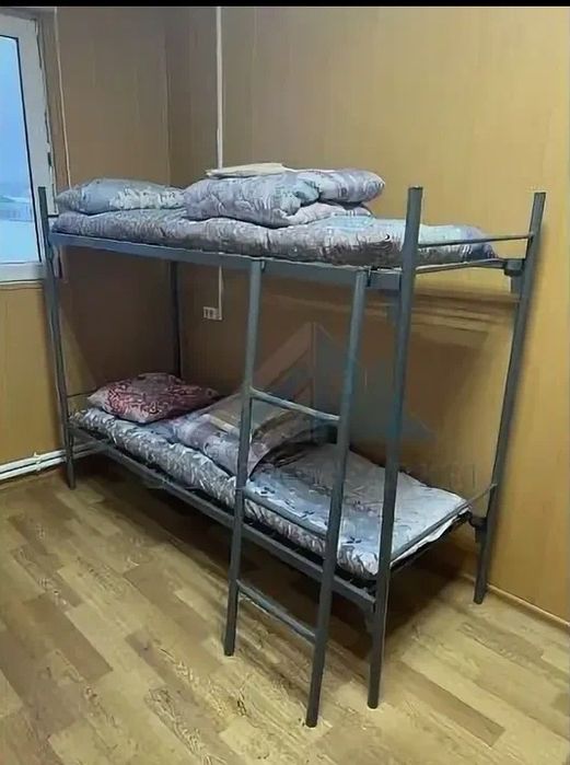 Кровать металлическая двухъярусная для рабочих
