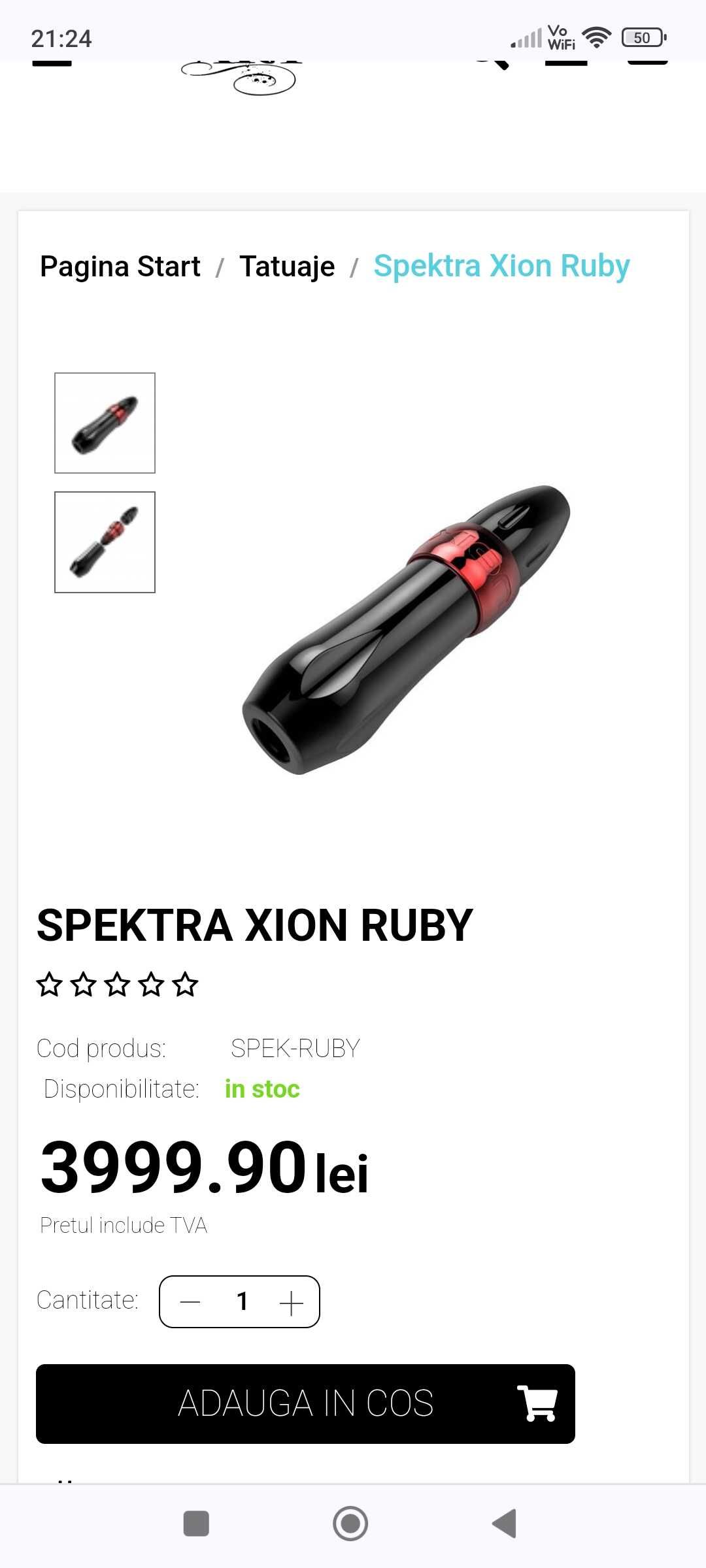 Aparat tatuat Xion Ruby in stare impecabila.