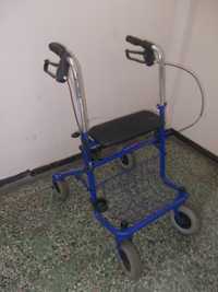 Cadru ajutor mers handicap cu scaun si 4 roti cu frane,Rolator PLIABIL