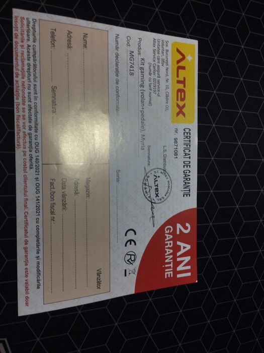 Volan+ pedale+ schimbator ca nou, inca in garantie