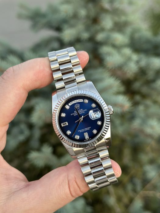 rolex daydate blue dial 36,mm lady