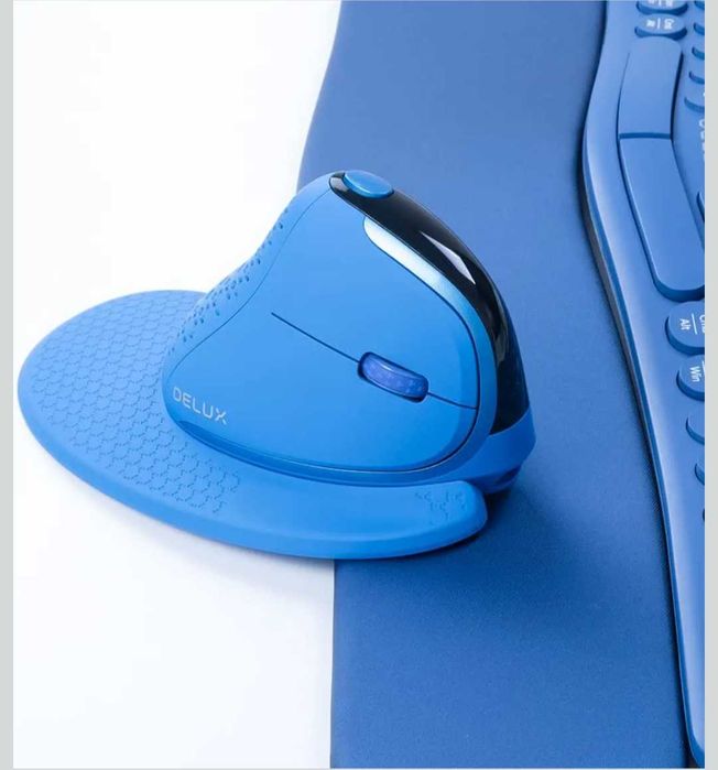 DELUX Seeker M618XSD Безжична ергономична вертикална мишка OLED екран