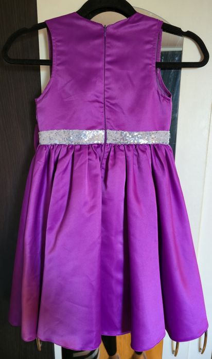 Set rochii mamă-fiică mov cu paiete argintii