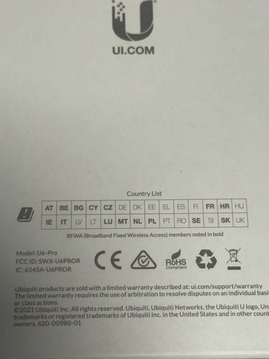 Vand Access Point Wireless, Ubiquti U6-PRO