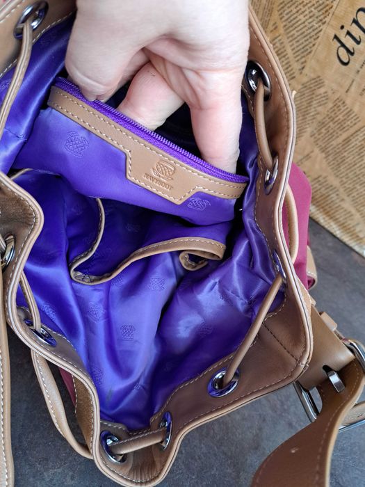 дамска чанта Navyboot /тъмно червено,торба-естествена кожа,като Нова!