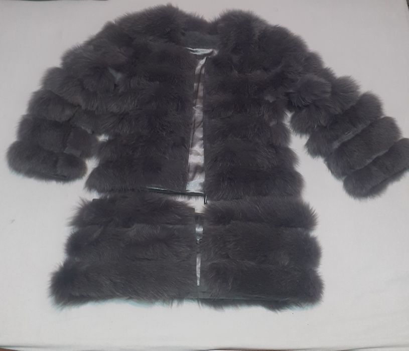 Haina/vesta blana naturala si piele intoarsa