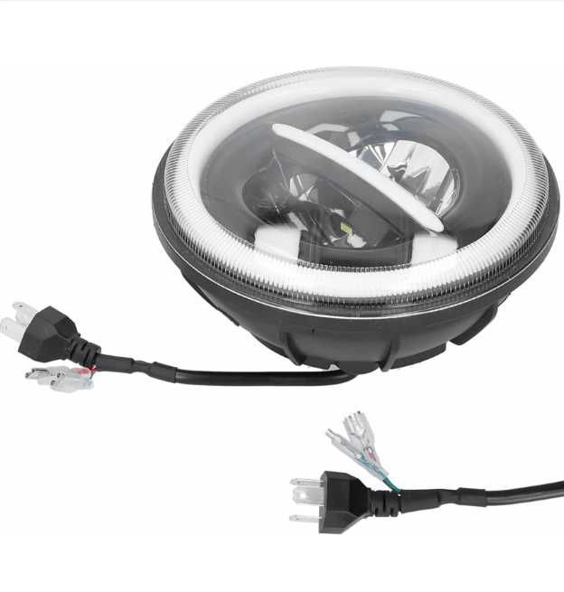 LED фар лампа халоген 12V-24V, 7500lm, 7 инча, 18см